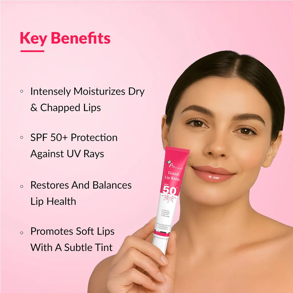 Fixderma Brightening & Tinted Lip Balm with SPF 50+ | Perfect Lip Care Kit for Dry & Dark Lips, Lip Balm 15ml + Tinted Lip Balm 15ml - Image 4 - Buy from Indicrest