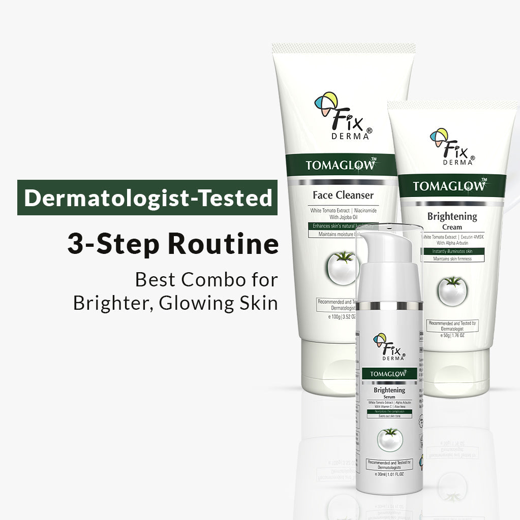 Fixderma Tomaglow Brightening Kit, Face Cleanser 100g + Serum 30ml + Cream 50g - Buy from Indicrest