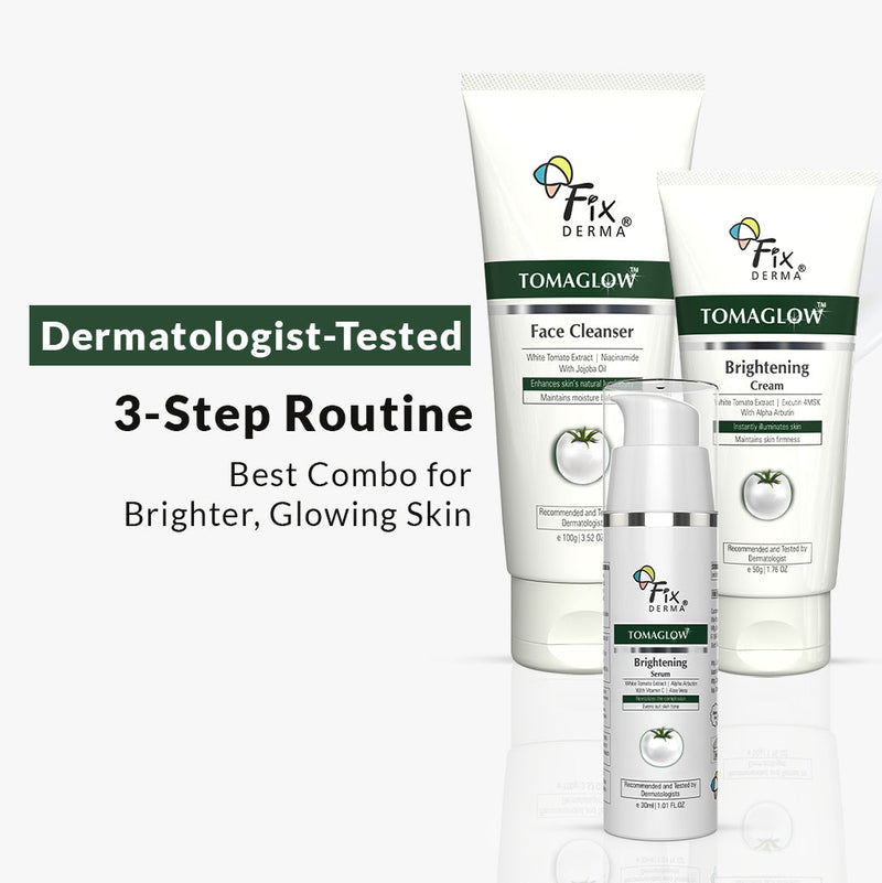 Fixderma Tomaglow Brightening Kit, Face Cleanser 100g + Serum 30ml + Cream 50g - Buy from Indicrest
