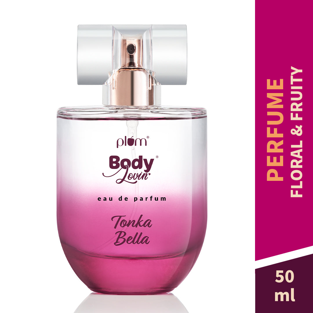 Plum Tonka Bella Eau De Parfum (Perfume) by Plum BodyLovin' | Long Lasting | Fruity-Floral Fragrance | Supremely Luxurious, 50ml