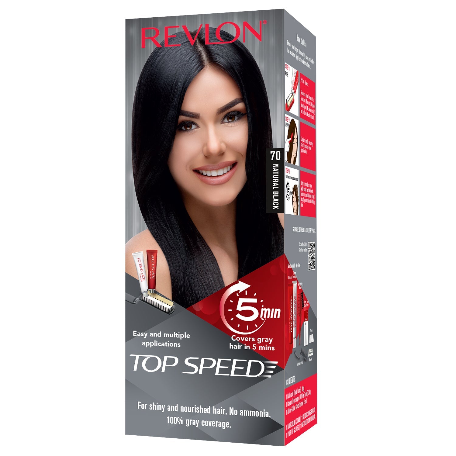 Revlon Top Speed Hair Color Small Pack for Women, Dark Brown-65 - Image 2 - Buy from Indicrest