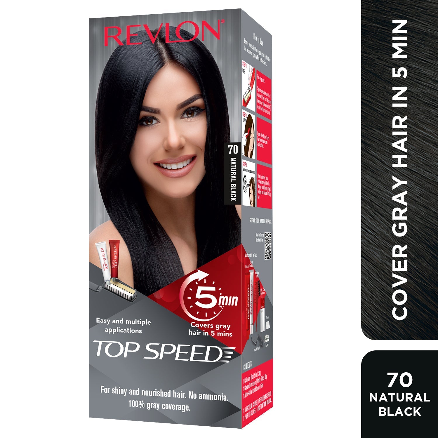 Revlon Top Speed Hair Color Small Pack for Women, Dark Brown-65 - Image 3 - Buy from Indicrest