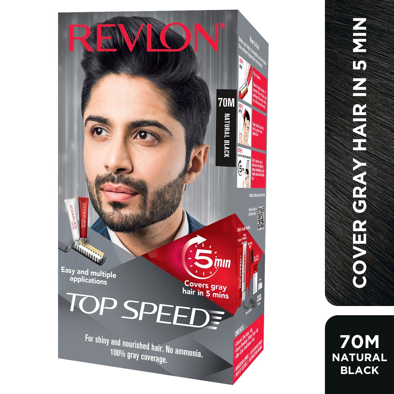 Revlon Top Speed Hair Color for Men, Natural Brown 60M - Image 3 - Buy from Indicrest