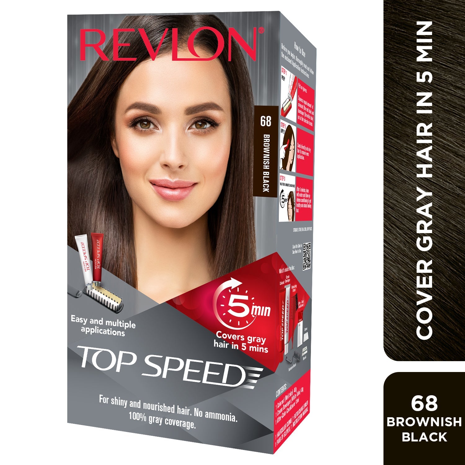 Revlon Top Speed Hair Color for Women, Brownish Black 68 - Image 40 - Buy from Indicrest