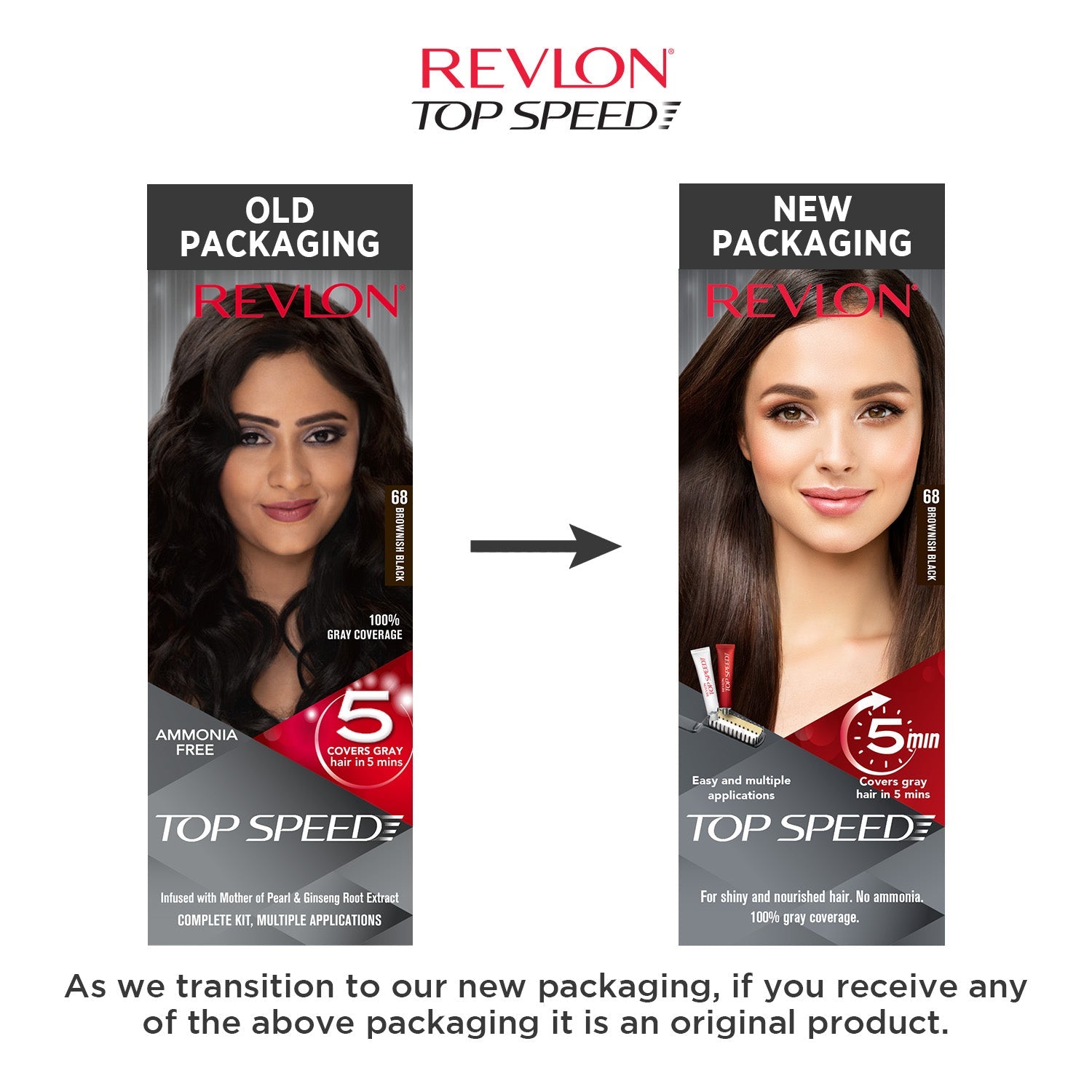 Revlon Top Speed Hair Color Small Pack for Women, Brownish Black-68 - Image 20 - Buy from Indicrest