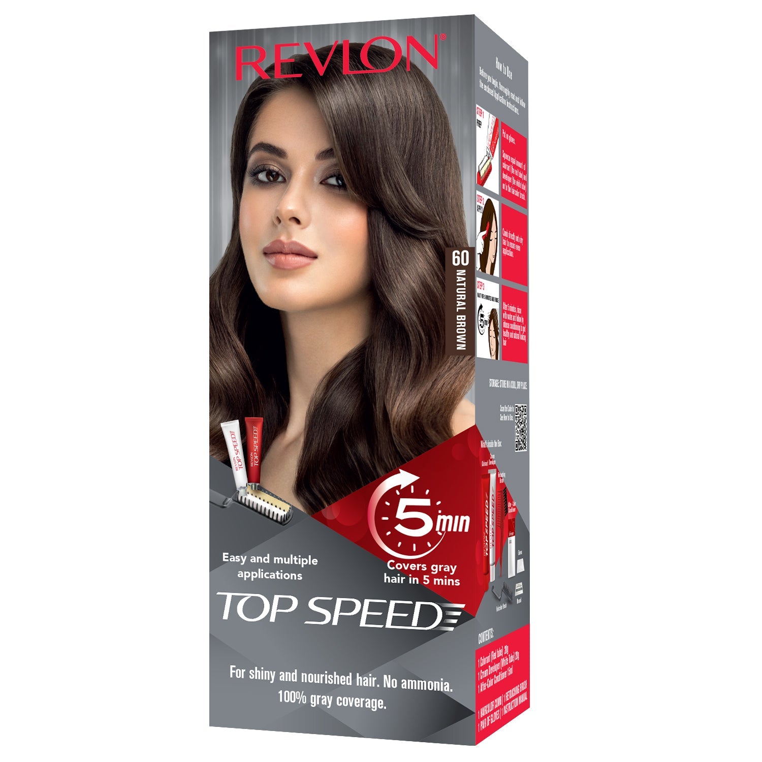 Revlon Top Speed Hair Color Small Pack for Women, Natural Brown-60 - Buy from Indicrest
