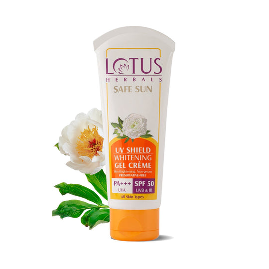 Lotus Herbals Safe Sun UV Shield Whitening Gel Cream SPF 50 PA+++ 50g, 100g