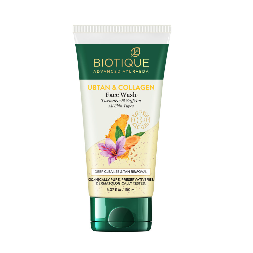 Biotique Ubtan & Collagen Face Wash, 150ml - Buy from Indicrest