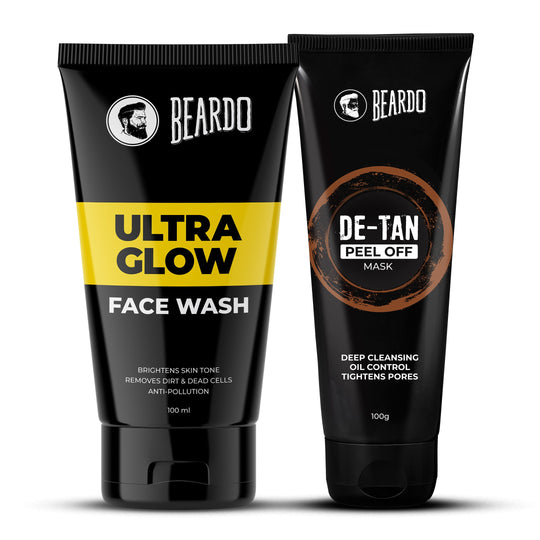 Beardo Ultraglow Facewash & De-Tan Peel Off Mask Combo - Buy from Indicrest