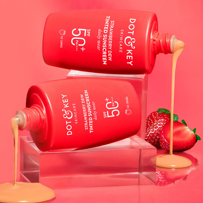 Dot & Key Strawberry Dew Tinted Sunscreen Sand, Pack of 2 (50ml) Buy at Indicrest