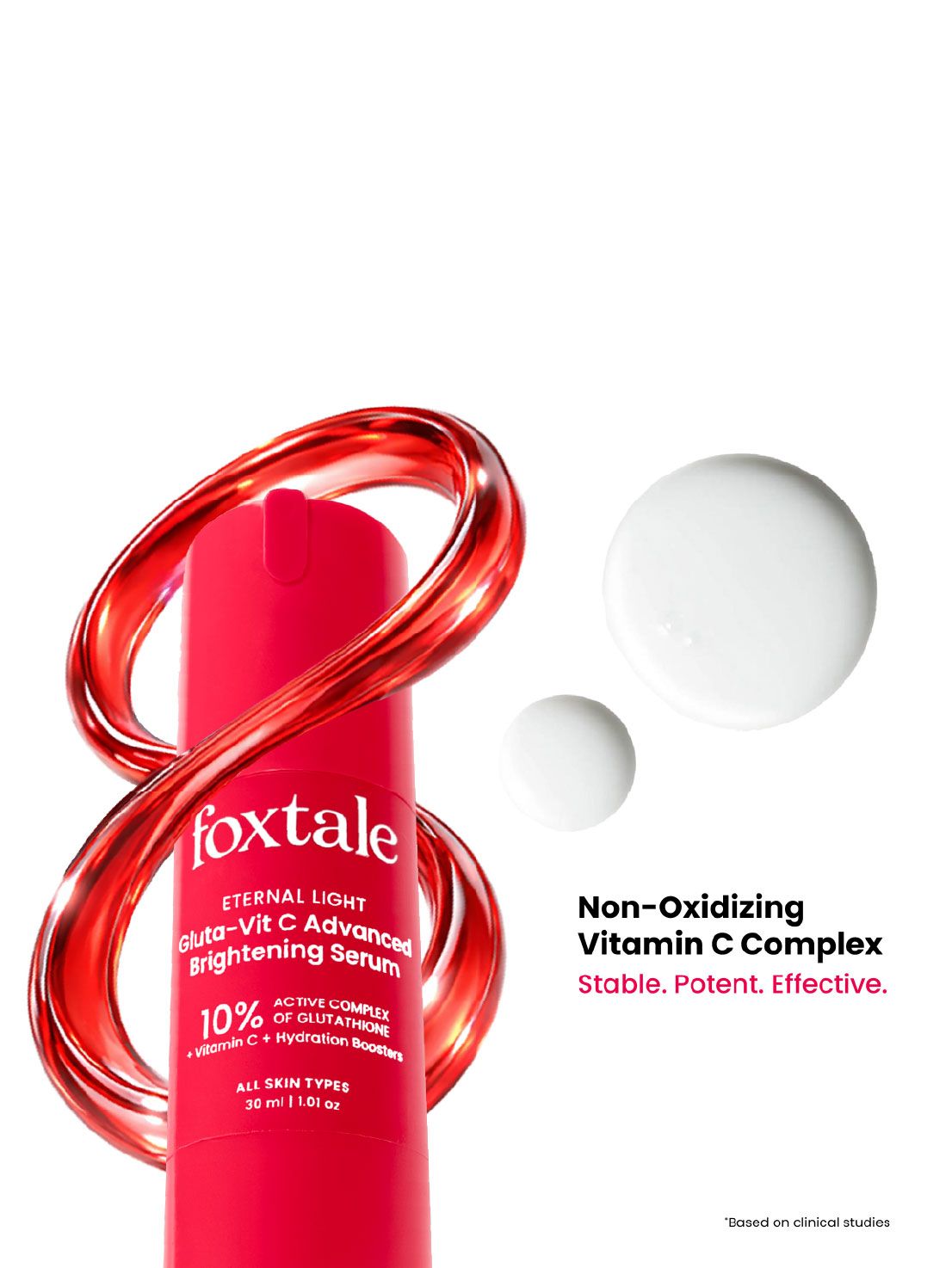Foxtale 10% Vitamin C-Glutathione Advanced Brightening Serum Improves Dull Skin, Dark Spots & Brightens Skin in 3 Days* | 30 ml - Image 5 - Buy from Indicrest