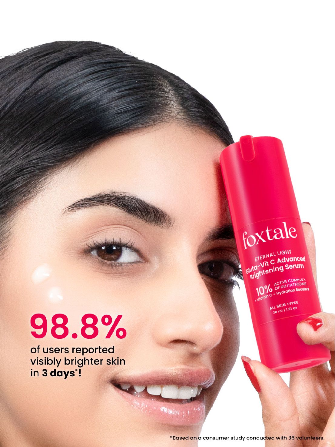 Foxtale 10% Vitamin C-Glutathione Advanced Brightening Serum Improves Dull Skin, Dark Spots & Brightens Skin in 3 Days* | 30 ml - Image 6 - Buy from Indicrest