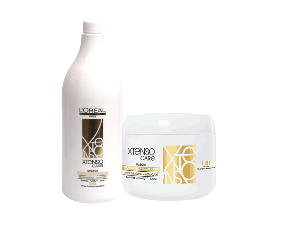 L’Oreal Professionnel Xtenso Care Shampoo, 1500ml & Xtenso Care Hair Masque, 196g Combo For Keratin-Treated Hair