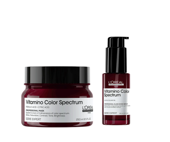 L'Oreal Professionnel Serie Expert Vitamino Color Spectrum Hair Mask, 250ml | Glass Shine Serum, 30ml Buy at Indicrest