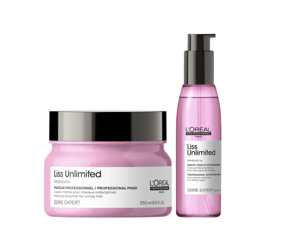 L'Oreal Professionnel Liss Unlimited Mask 250ml | Liss Unlimited Serum 125ml Combo