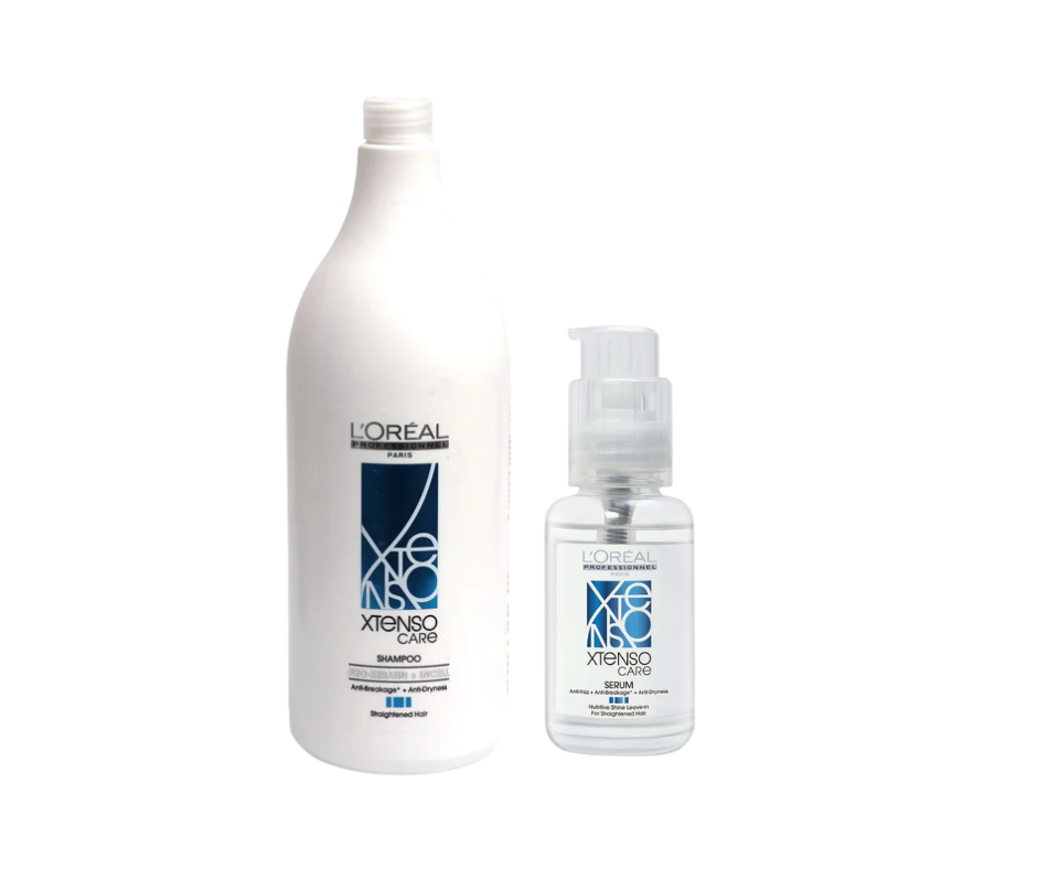 L’Oreal Professionnel Xtenso Care Shampoo, 1500ml & Xtenso Care Serum, 50ml Combo For Straightened Hair