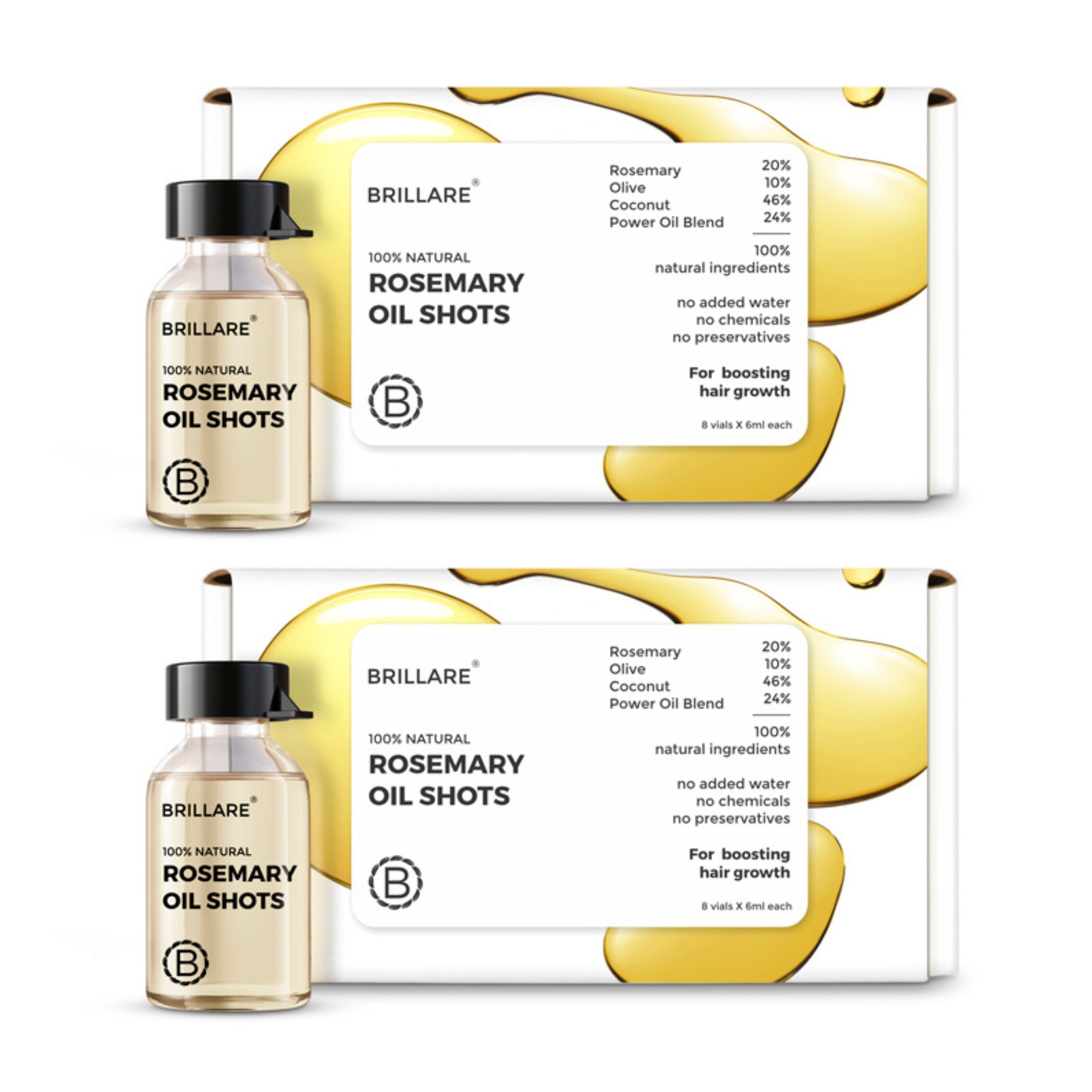 Brillare Rosemary Oil Shots (2 Pack) with Shampoo For Visible Hair Growth - Image 2 - Buy from Indicrest