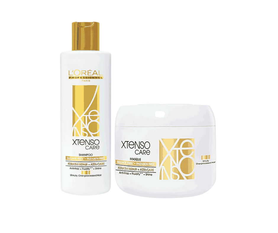 L’Oreal Professionnel Xtenso Care Shampoo, 250ml & Xtenso Care Hair Masque, 196g Combo For Keratin-Treated Hair