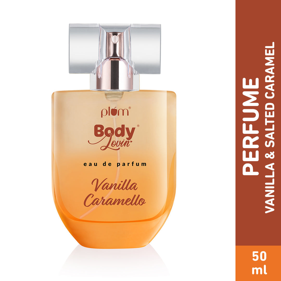 Plum Vanilla Caramello Eau De Parfum (Perfume) by Plum BodyLovin' | Long Lasting | Vanilla & Salted Caramel Fragrance | Supremely Luxurious, 50ml