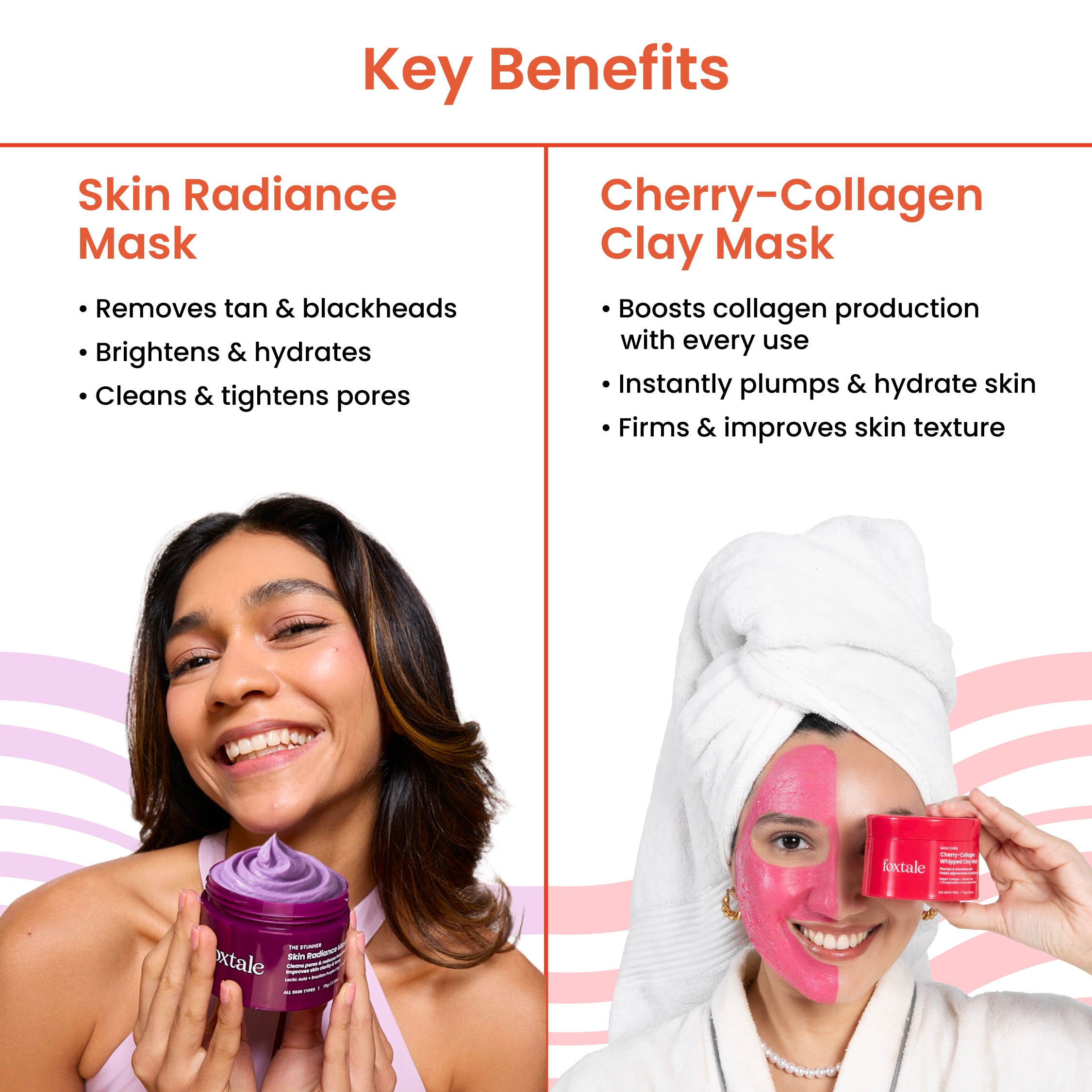 Foxtale Foxtale Date Night Glow Duo Skin Radiance Mask + Cherry-Collagen Clay Mask + Bow Headband - Image 2 - Buy from Indicrest