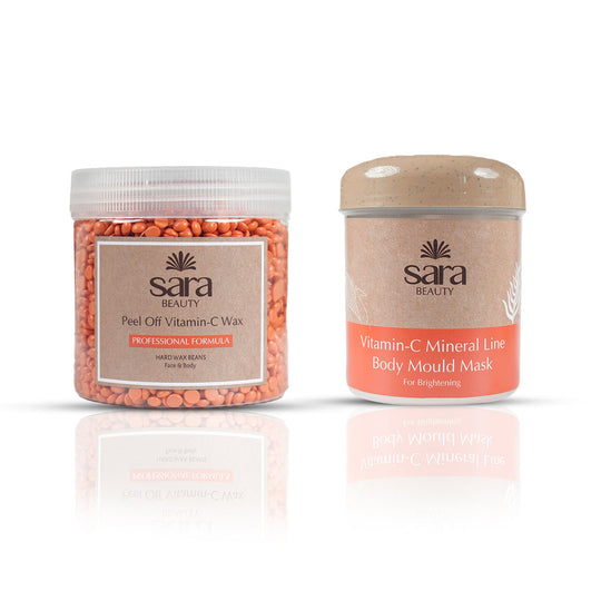 SARA VITAMIN C BEANS Wax 400 + Vit-C Mineral Line Body Mould Mask No-13 ( IN JAR) - Buy from Indicrest