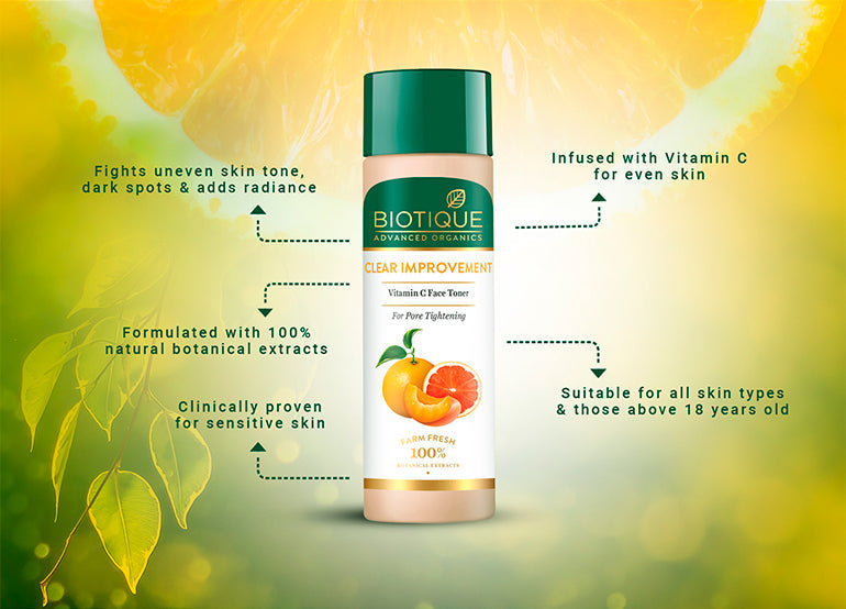 Biotique Clear Improvement Vitamin C Face Toner, 120ml - Image 5 - Buy from Indicrest
