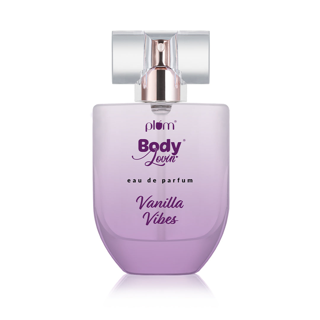 Plum Vanilla Vibes Eau De Parfum (Perfume) by Plum BodyLovin' | Long Lasting | Travel-Friendly | Warm Vanilla Fragrance | Luxury Perfume, 50ml