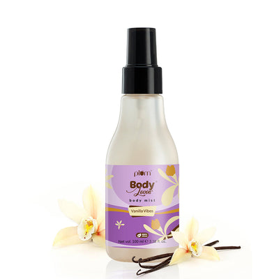 Plum Vanilla Vibes Body Mist by Plum BodyLovin' | Long Lasting | Travel-Friendly | Warm Vanilla Fragrance | Perfume Body Spray, 100ml