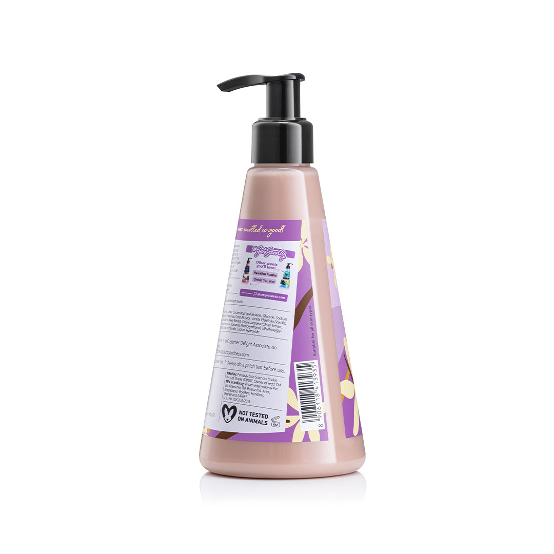 Plum Vanilla Vibes Body Wash by Plum BodyLovin' | SLS-Free | Hydrating Formula | Warm Vanilla Fragrance | Aloe-Infused Body Wash, 240ml