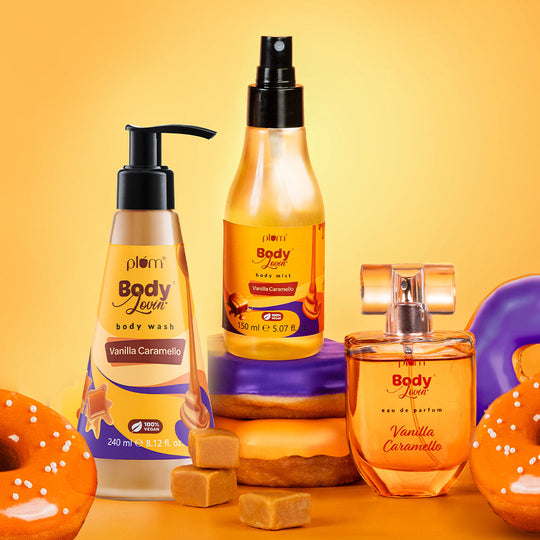 Plum Vanilla Caramello Smell Delish Trio | Iconic Vanilla Caramello Fragrance | Bath & Body Routine | Long Lasting Fragrance Buy at Indicrest