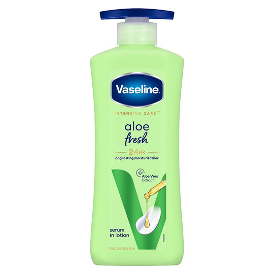 Vaseline Aloe Fresh Body Lotion, 400ml | 24-Hour Moisturisation with Aloe Vera Extract & Menthol Buy at Indicrest