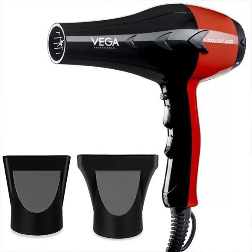 Vega VPVHD-07 Pro Dry 2000 Black Red Hair Dryer - Indicrest