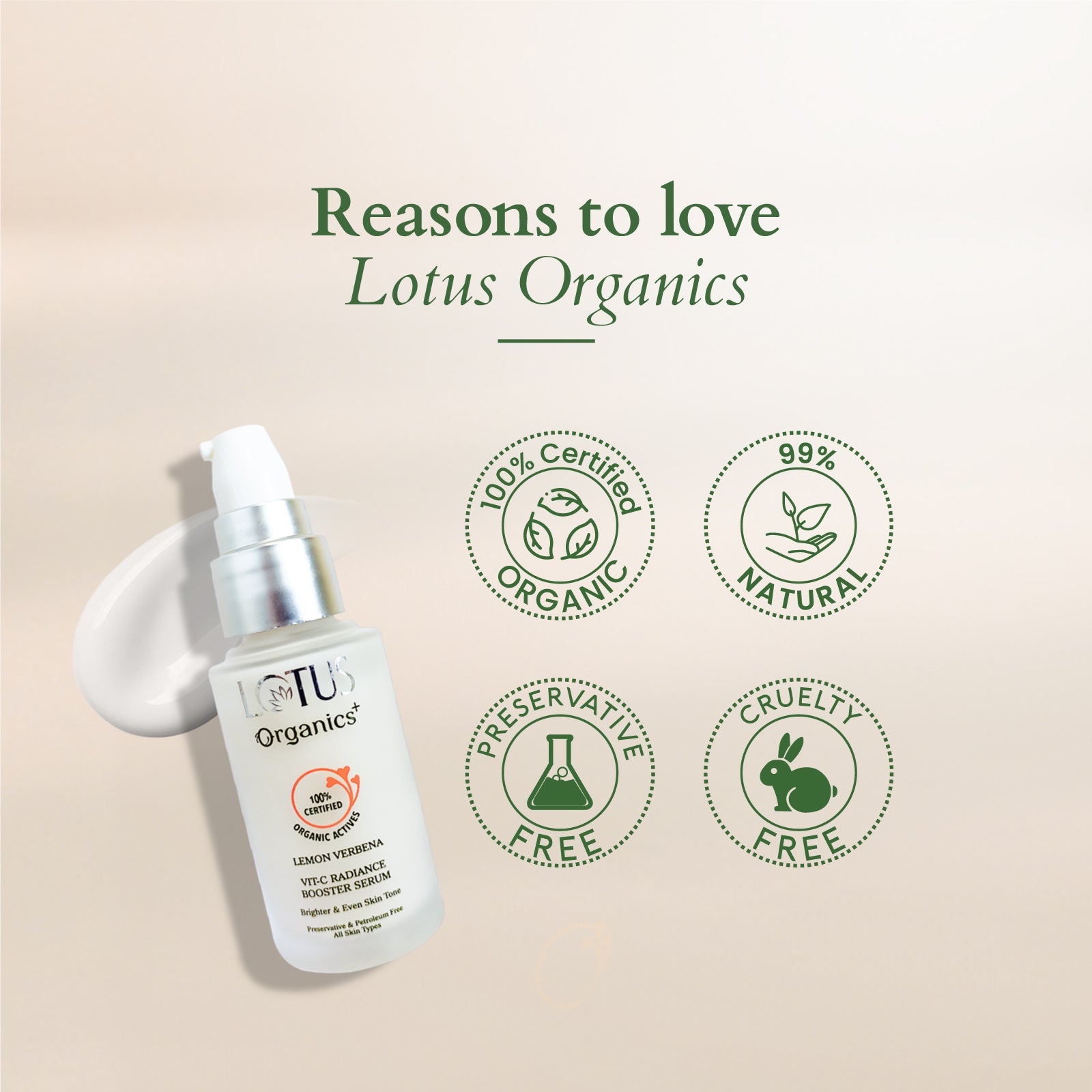 Lotus Herbals Organics+ Vitamin-C Radiance Booster Serum, 30ml