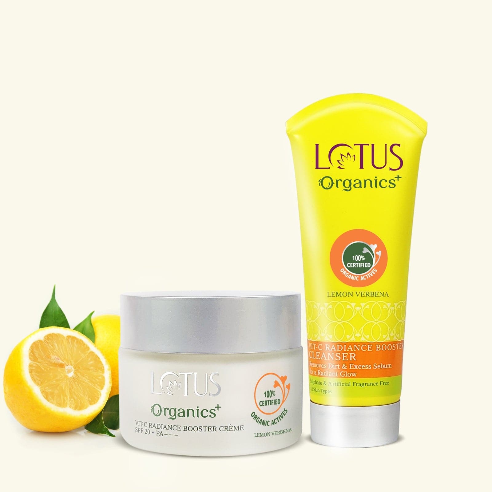 Lotus Herbals Organics+ Vitamin-C Fresh Glow Duo, Vit C Day Creme 50g Vit C FW 100g