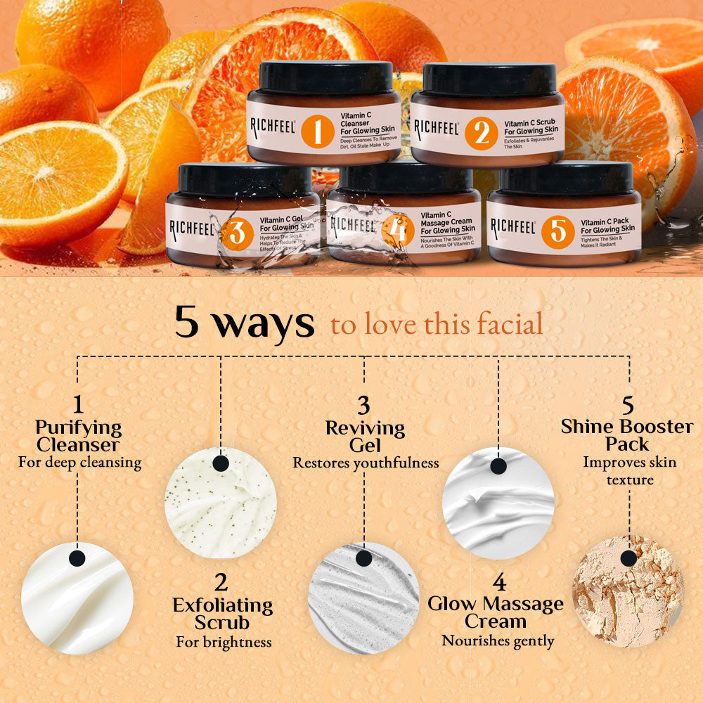 Richfeell Brightening Facial Kit Enriched With Vitamin C 250 gm - Image 4 - Buy from Indicrest
