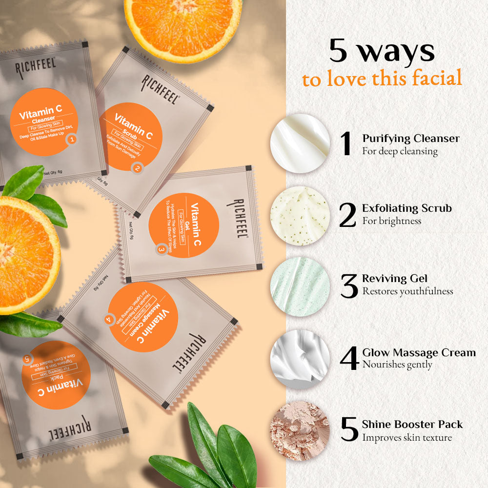 Richfeell Brightening Facial Kit Enriched With Vitamin C 30gm - Image 4 - Buy from Indicrest