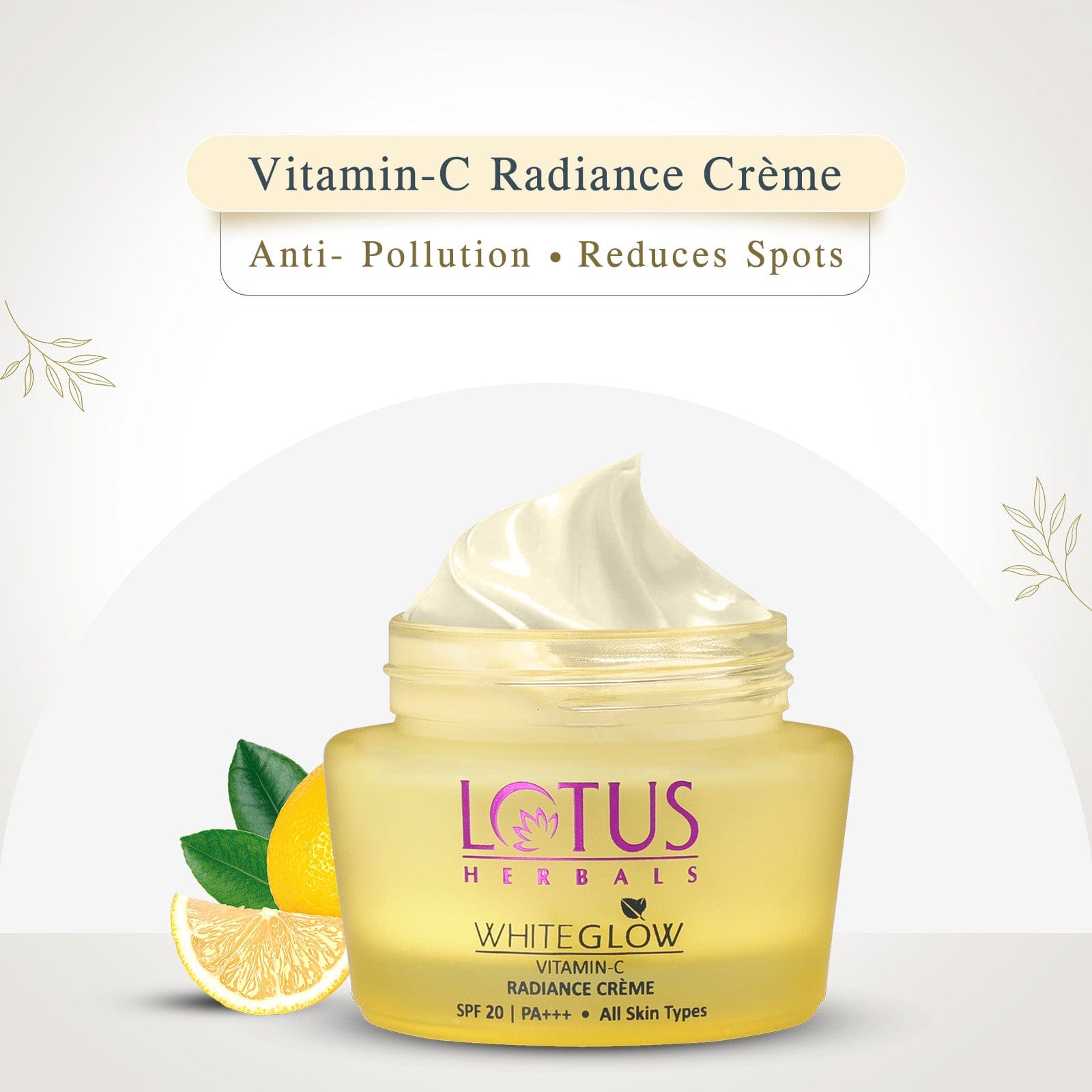 Lotus Herbals WhiteGlow Vitamin-C + Gold Radiance Regime, Facewash 100g + Creme 50g + Serum 30ml