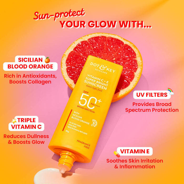 Dot & Key Vitamin C + E Sunscreen, SPF 50+ PA++++, 80g