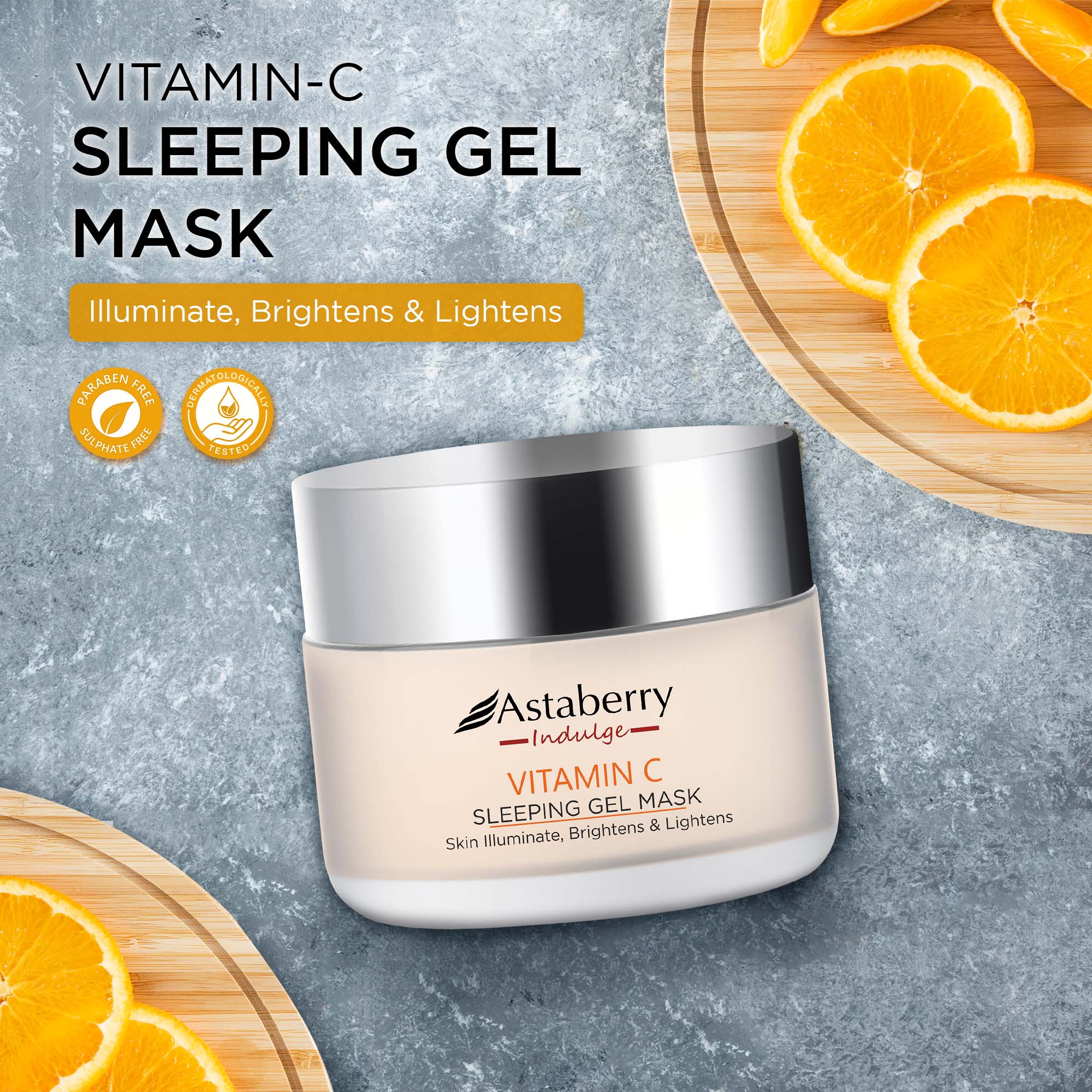 Astaberry Vitamin C Sleeping Gel Mask For soft and healthy Skin - 50ml - Image 2 - Buy from Indicrest