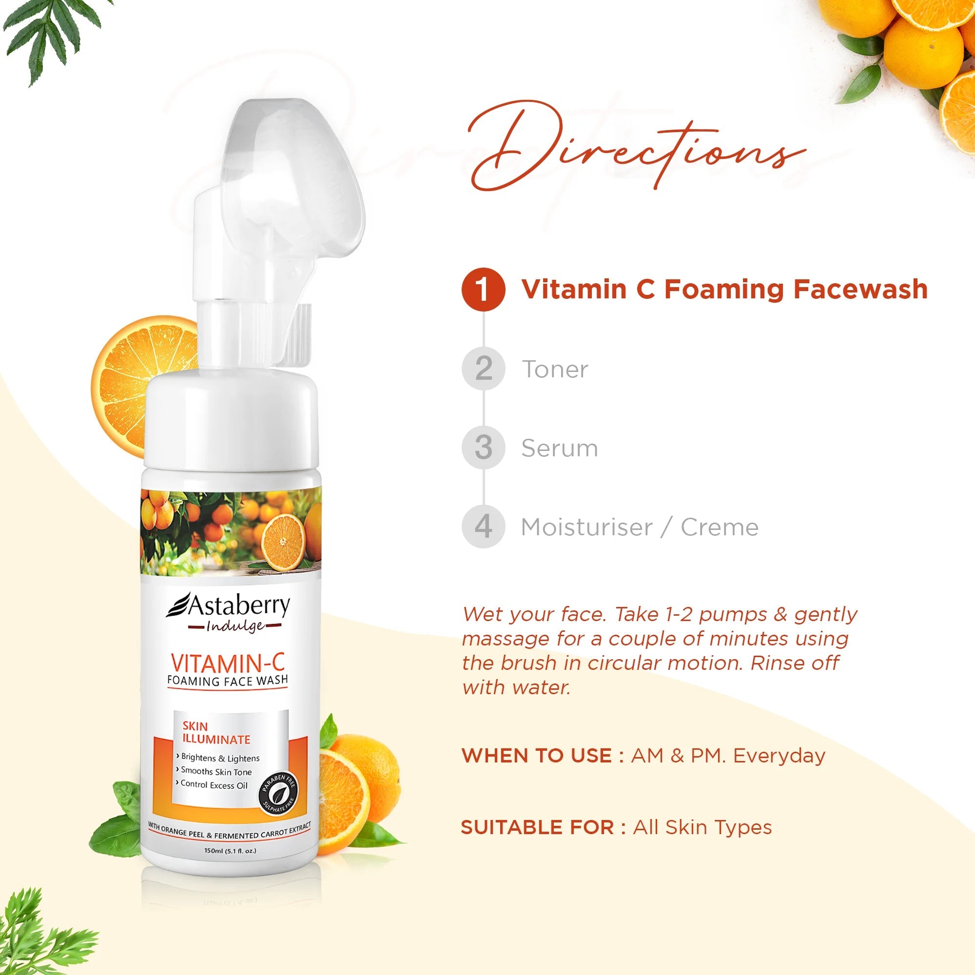 Astaberry Vitamin C Foaming Face Wash | foaming face wash - Image 12 - Buy from Indicrest