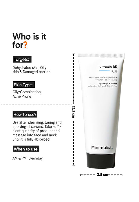 Minimalist Vitamin B5 10% Moisturizer For Provides Lightweight Moisturization &amp; Repairs Skin, 50g - Image 4 - Buy from Indicrest