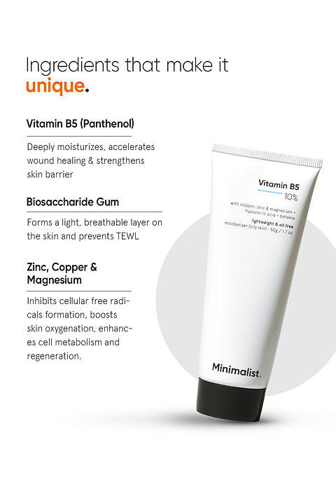Minimalist Vitamin B5 10% Moisturizer For Provides Lightweight Moisturization &amp; Repairs Skin, 50g - Image 5 - Buy from Indicrest