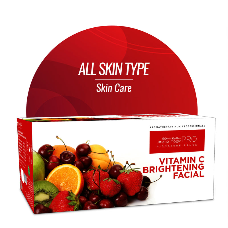 Aroma Magic Vitamin C Skin Brightening Facial Kit For All Skin Types, Gel Cleanser 10g + Exfoliating Gel 10g + Concentrat 2ml + Massage Gel 10g + C Mask 20g + Hydrating Spray 7ml - Buy from Indicrest
