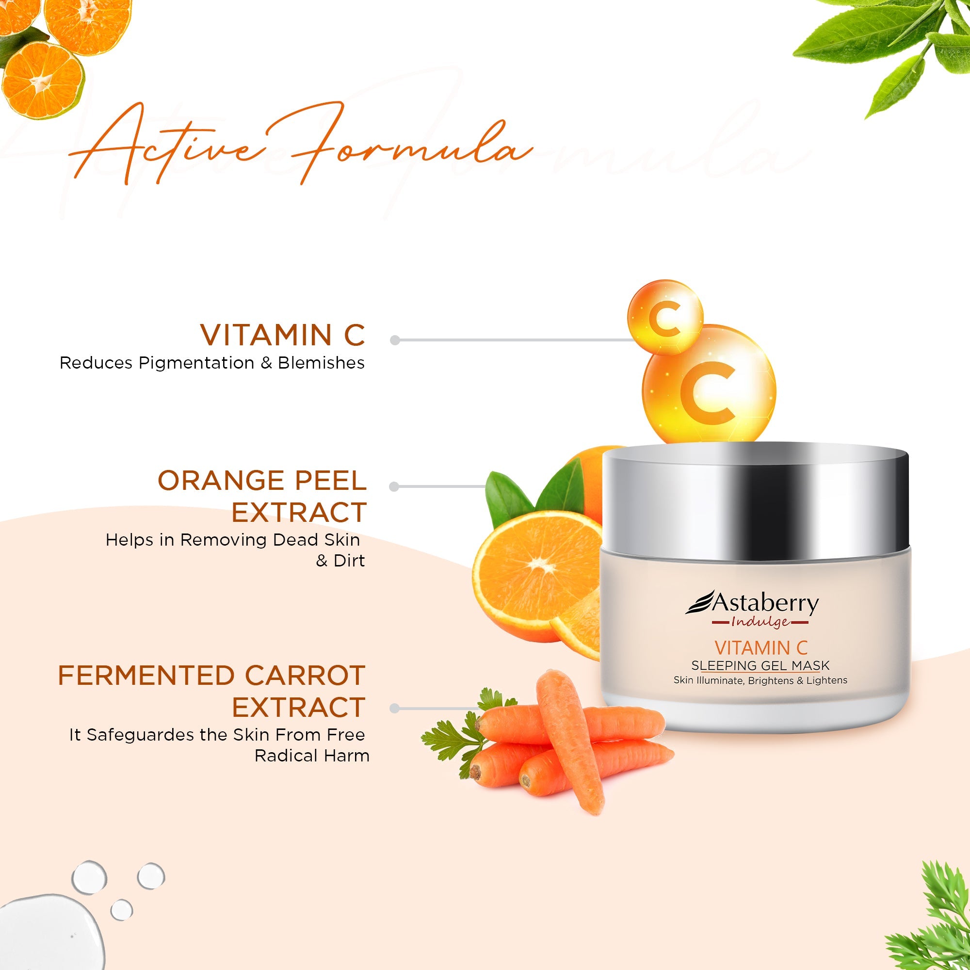 Astaberry Vitamin C Sleeping Gel Mask For soft and healthy Skin - 50ml - Image 6 - Buy from Indicrest