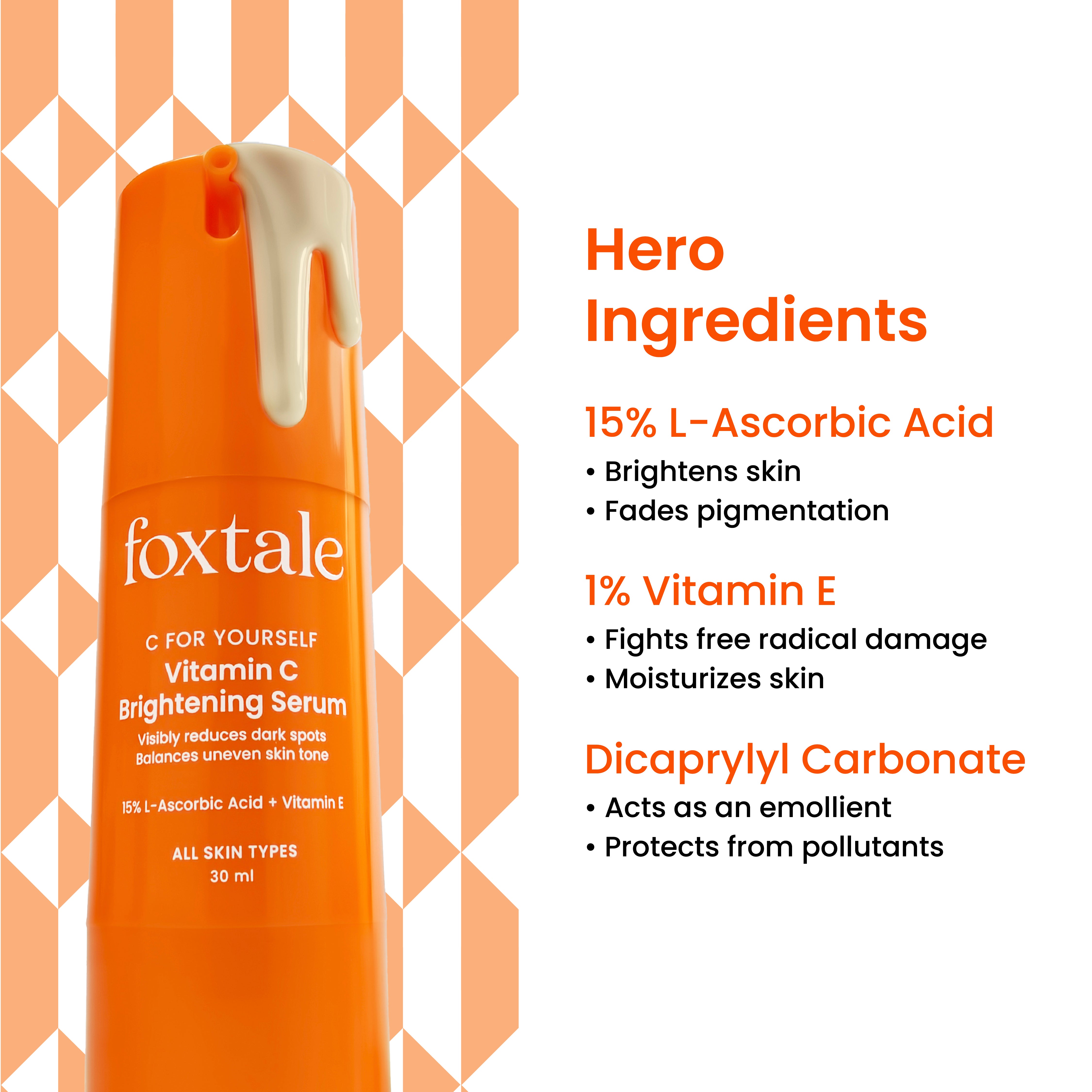Foxtale Vitamin C Serum 5 days to brighter skin, 33 days to blemish-free skin | 30 ml - Image 10 - Buy from Indicrest
