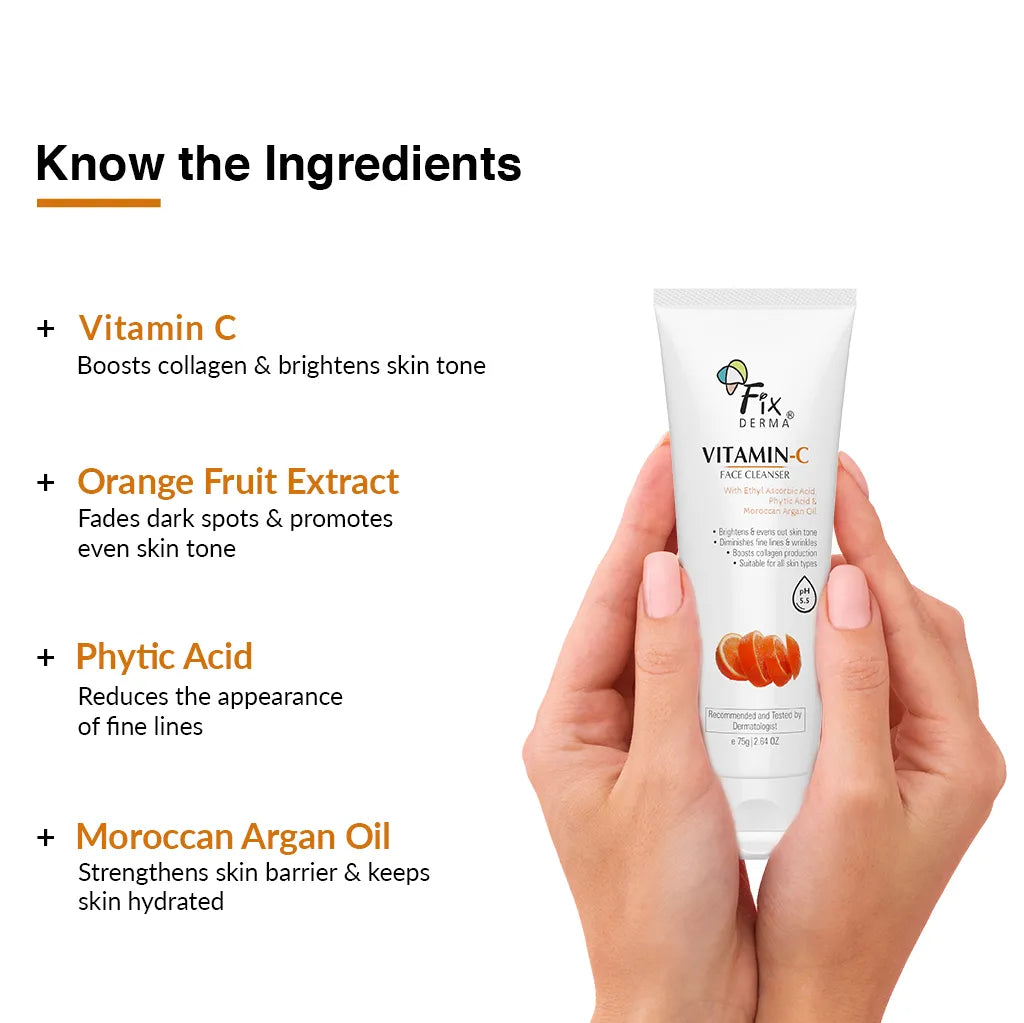 Fixderma Vitamin C Face Wash for oily skin | Gentle cleansing formula to Brighten and Even Out Skin Tone, 75g - Image 4 - Buy from Indicrest