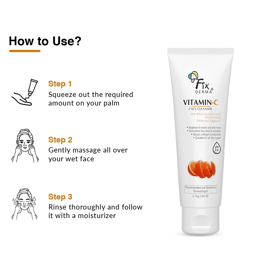 Fixderma Vitamin C Face Wash for oily skin | Gentle cleansing formula to Brighten and Even Out Skin Tone, 75g - Image 6 - Buy from Indicrest