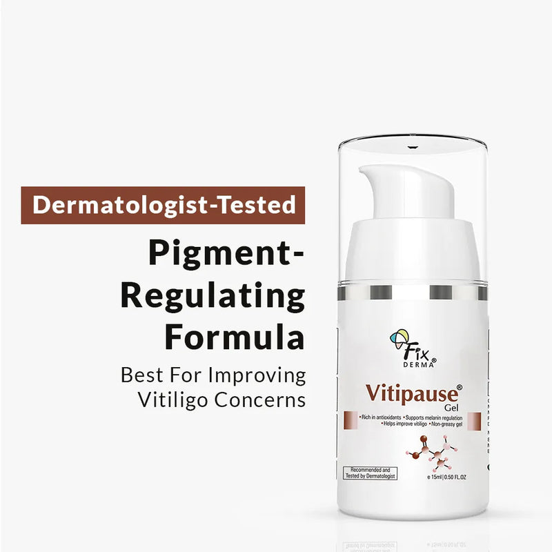 Fixderma Vitipause Gel | A pigment-regulating formula to improve vitiligo concerns, 15ml - Buy from Indicrest