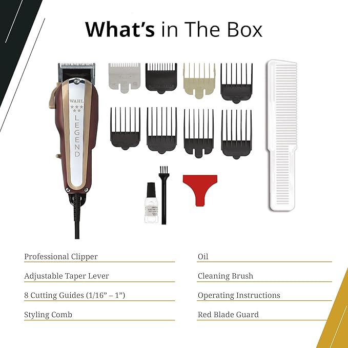 WAHL Legend Clipper Corded WA 8147 | 5 Star Legend Clipping Tool, Professional Hair Clipper