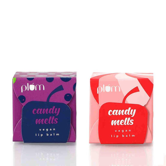 Plum Candy Melts Lip Balm Duo - Melon Bubble Yum, 12g & Berry Feast, 12g Moisturizes & Nourishes | Natural Flavours Buy at Indicrest